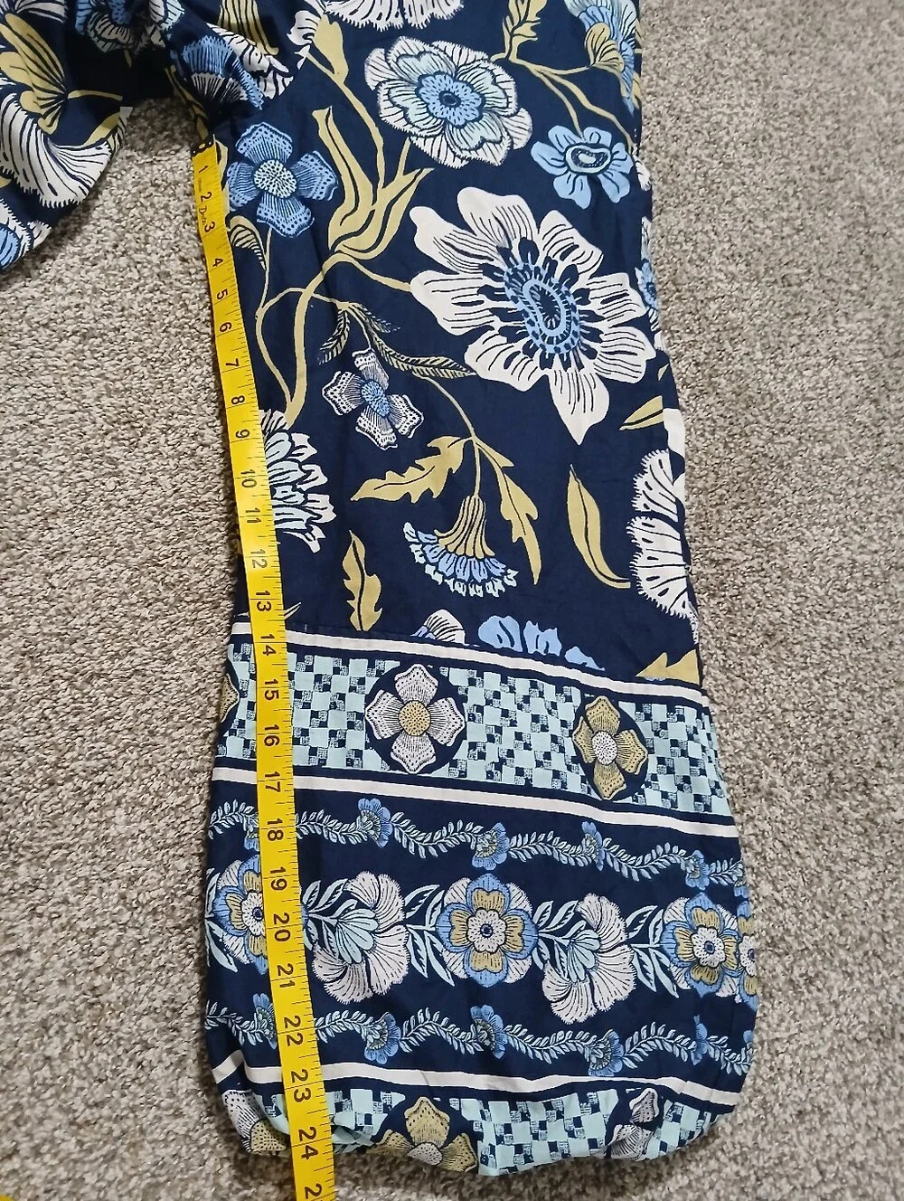 Free People Navy Floral Wide-Leg‎ Smocked Jumpsuit